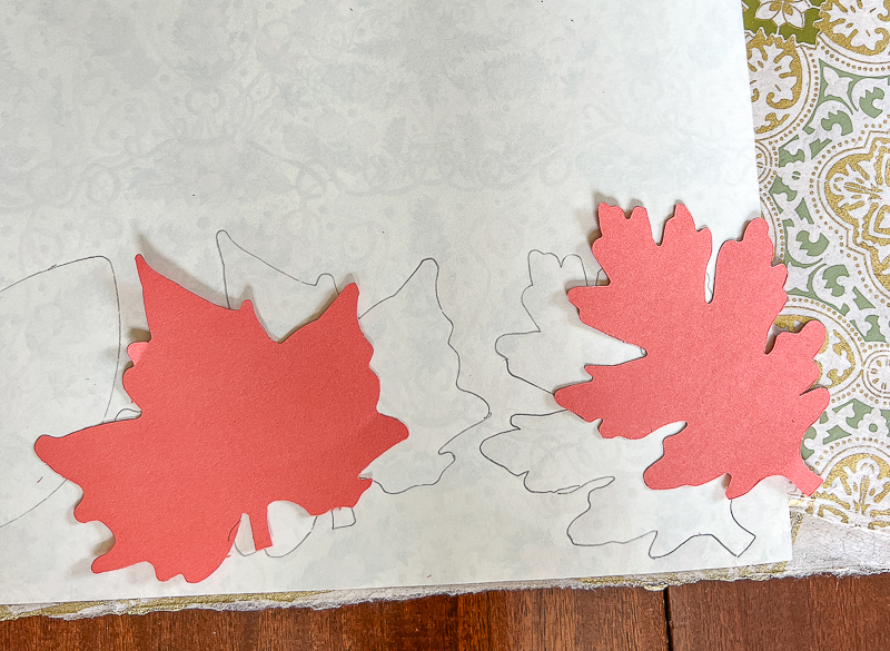 tracing leaf templates on special Italian papers