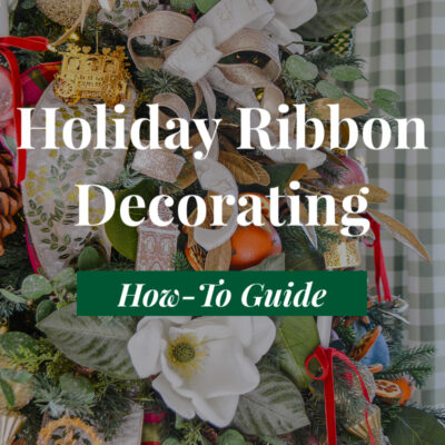 Holiday Ribbon Decorating How-To Guide - full of video tutorials teaching you how to tie different styles of bows and work with ribbon