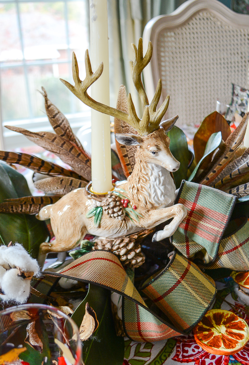 Elegant deer or reindeer are perfect for Thanksgiving and Christmas tables