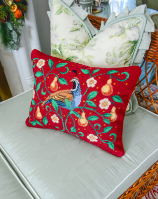 Three Parrots Needlepoint Pillow