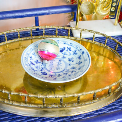 Chinese Noble Character dish in blue and white