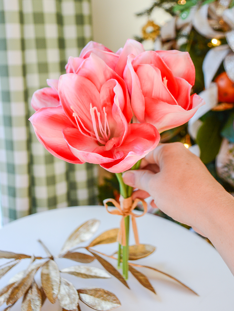 Real Touch Pink Amaryllis Bouquet - Pender & Peony - A Southern Blog