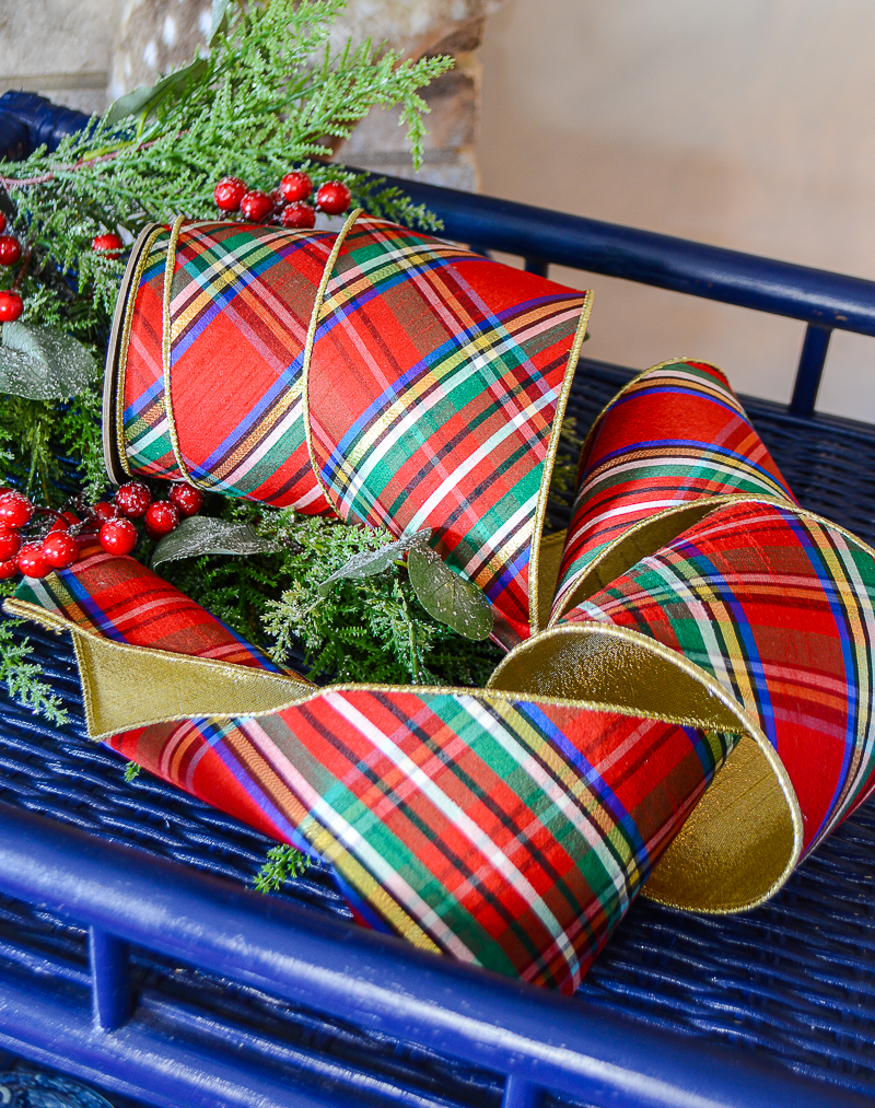 4 Nutcracker Plaid Ribbon, Christmas Ribbon, Christmas Plaid