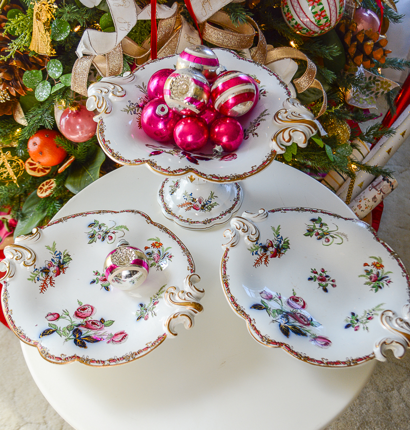 This trio of footed dishes are simply lovely with their Victorian-esque roses. Shop now on penderandpeony.com