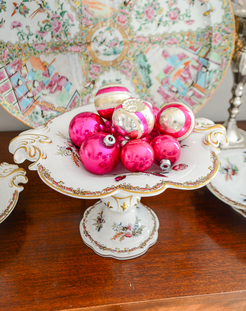 This trio of footed dishes are simply lovely with their Victorian-esque roses. Shop now on penderandpeony.com