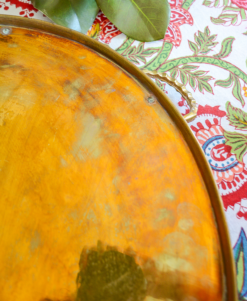 Vintage Brass Oval Tray with Bamboo Trim - Pender & Peony - A Southern Blog