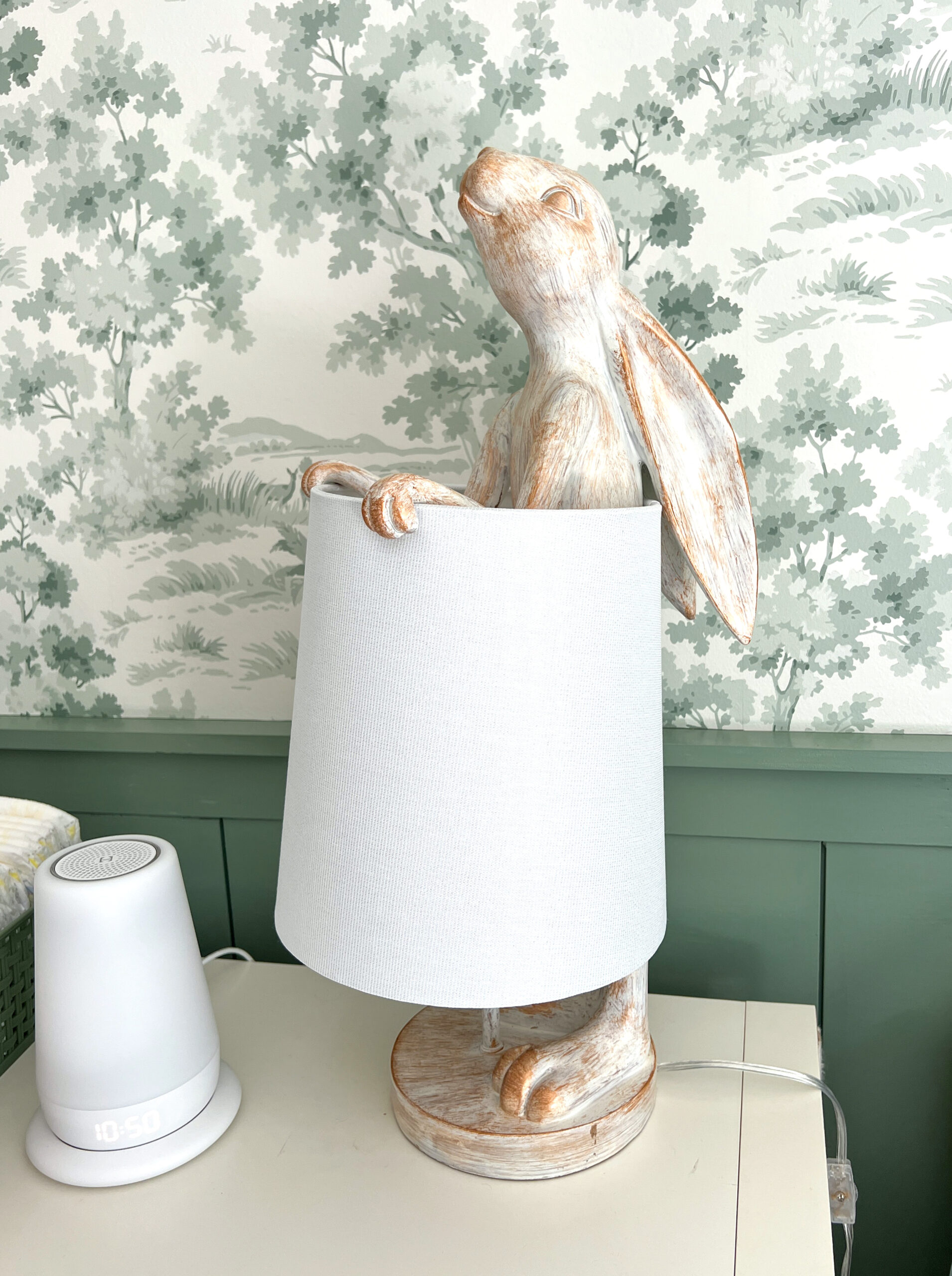 Bunny rabbit lamp and Hatch sound machine