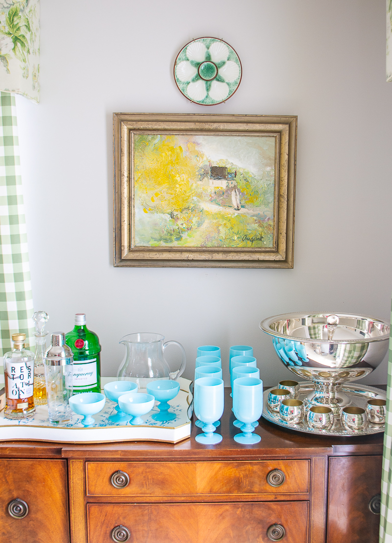 Styling a sideboard as a bar for entertaining