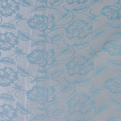 Baby blue floral brocade fabric