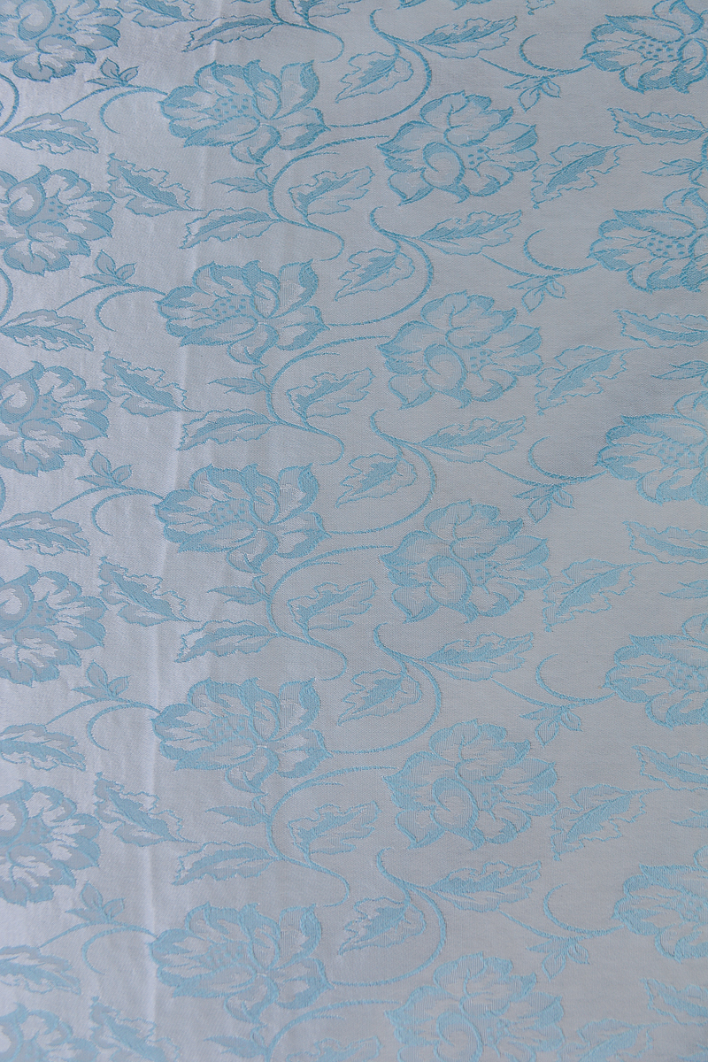 Baby blue floral brocade fabric