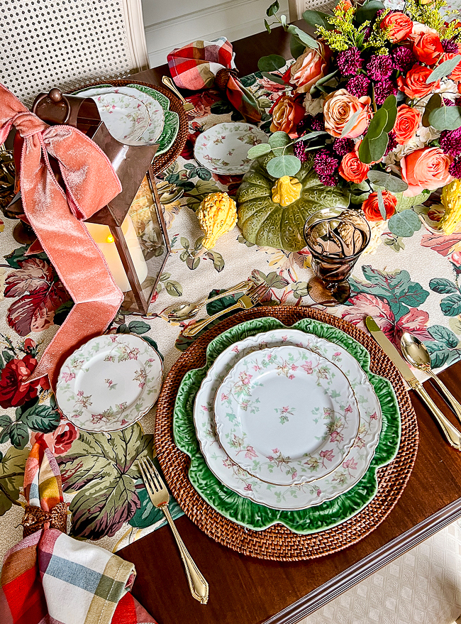 Hutschenreuther Bavarian China - Maple Leaf pattern on an Autumn table