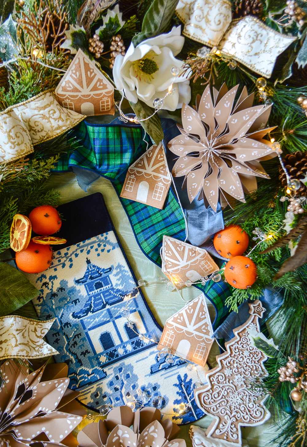 2024 Christmas Garland Kit mood board for the Gingerbread Forest look