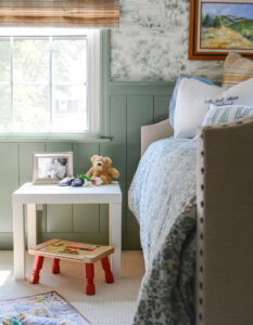 A view into our baby boy's green woodland nursery