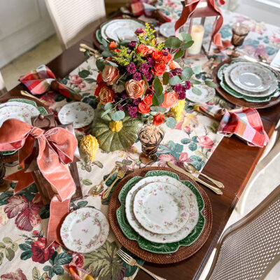 Hutschenreuther Bavarian China - Maple Leaf pattern on an Autumn table