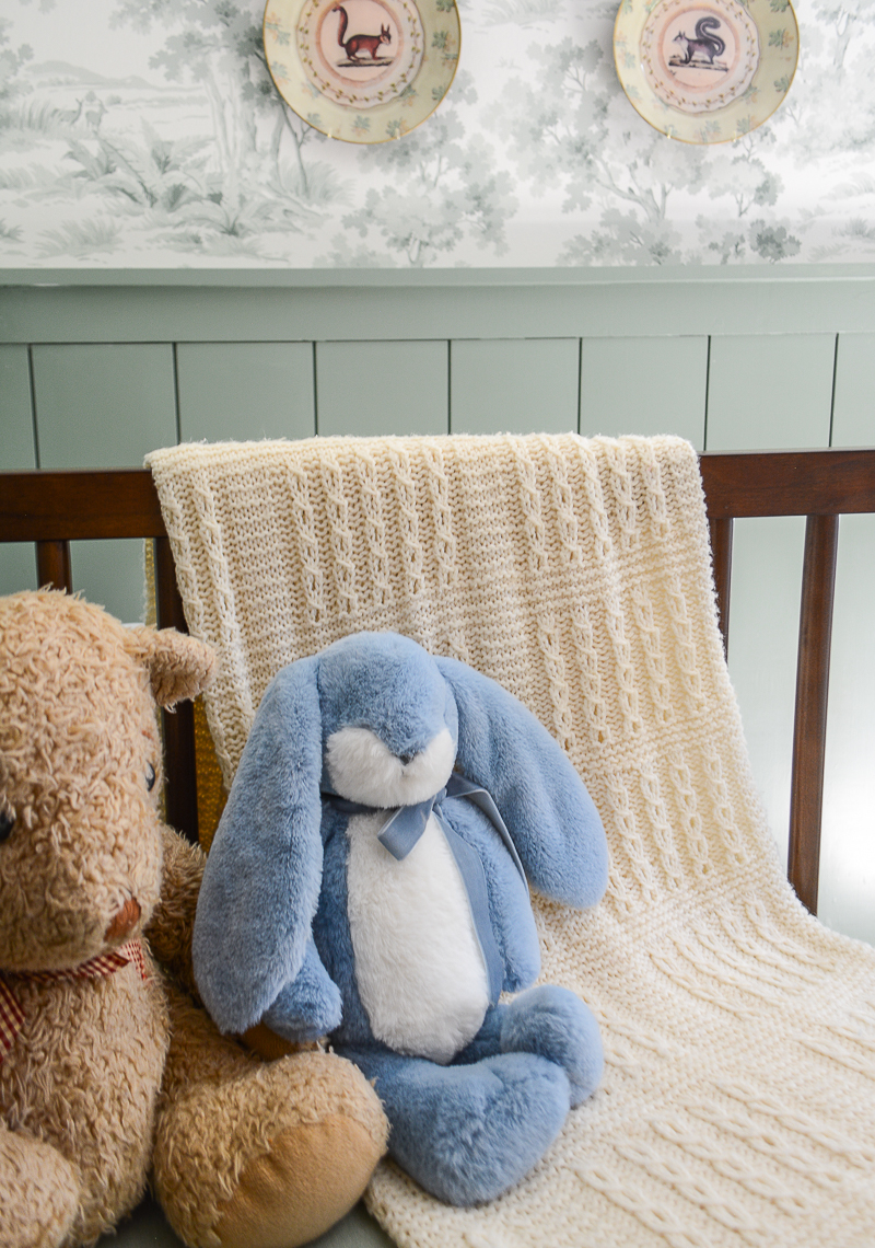 Tips for designing a nursery - add family heirlooms like handmade baby blankets