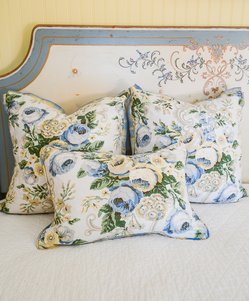 Blue rose Castleton floral pillows - P&P's Grandmillennial Pillow Collection