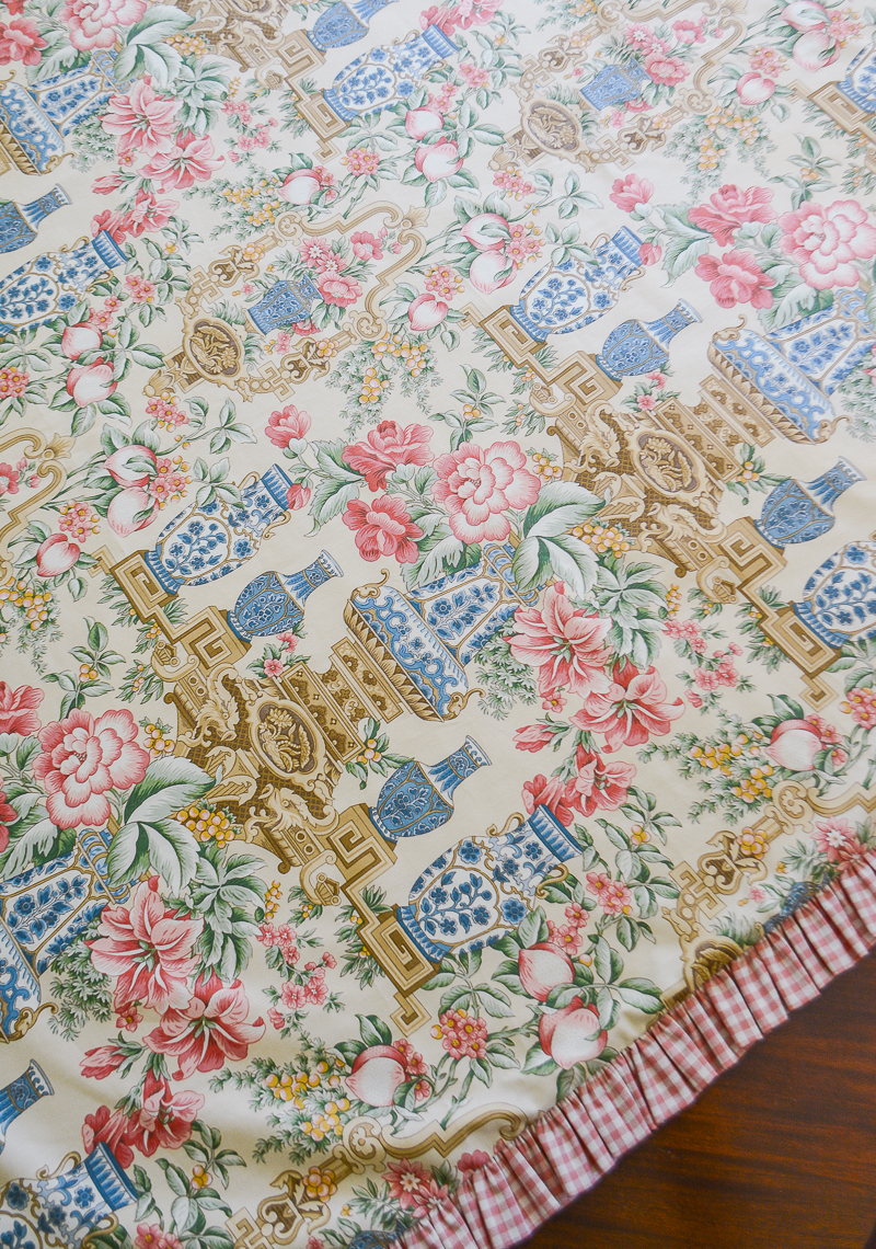 Braemore peony and vase table topper 54" - P&P's Grandmillennial Pillow Collection