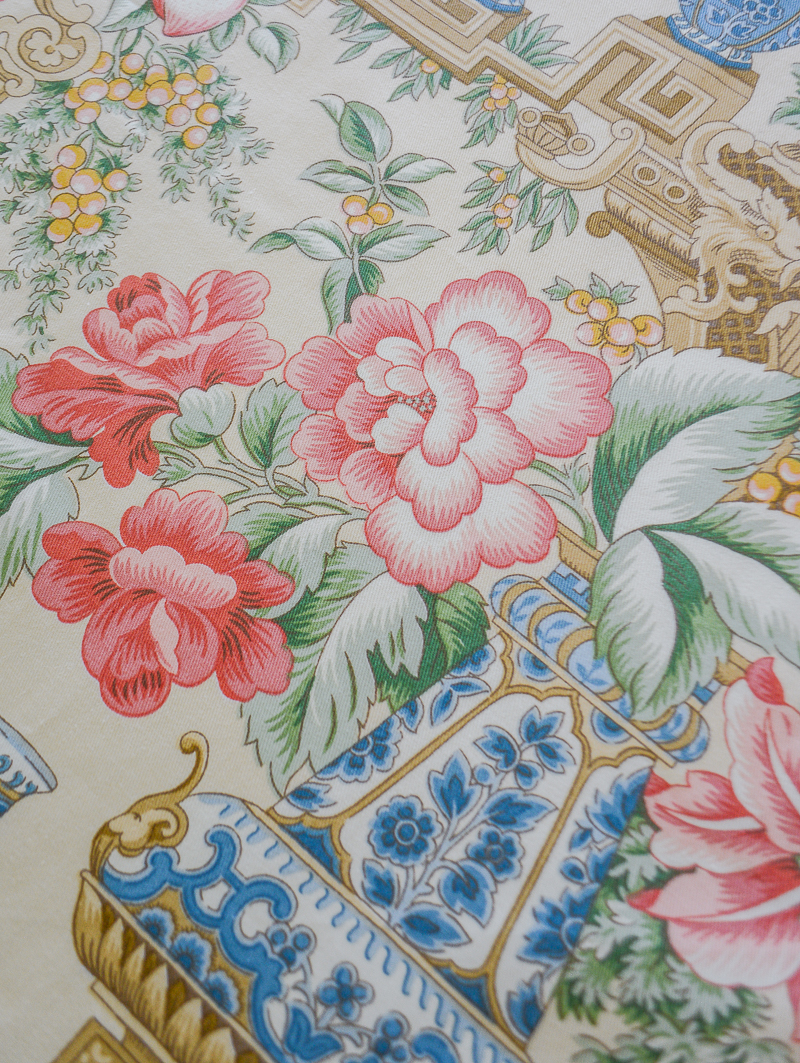 Braemore peony and vase table topper 54" - P&P's Grandmillennial Pillow Collection