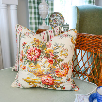Vintage floral urn pillows, Greeff Fabrics - P&P's Grandmillennial Pillow Collection