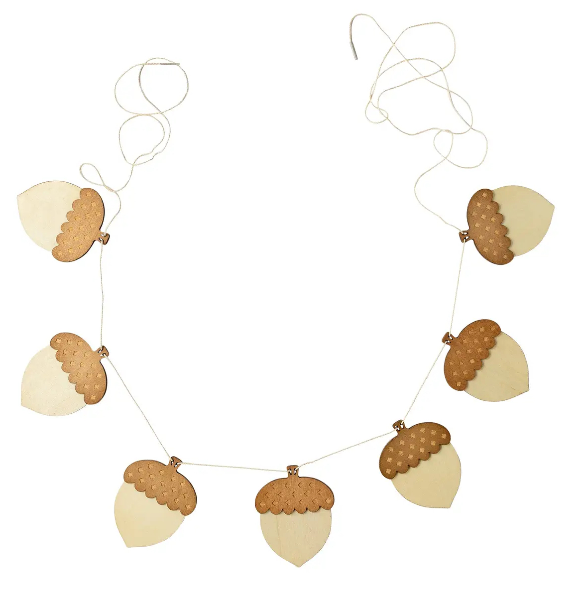 Wooden acorn garland