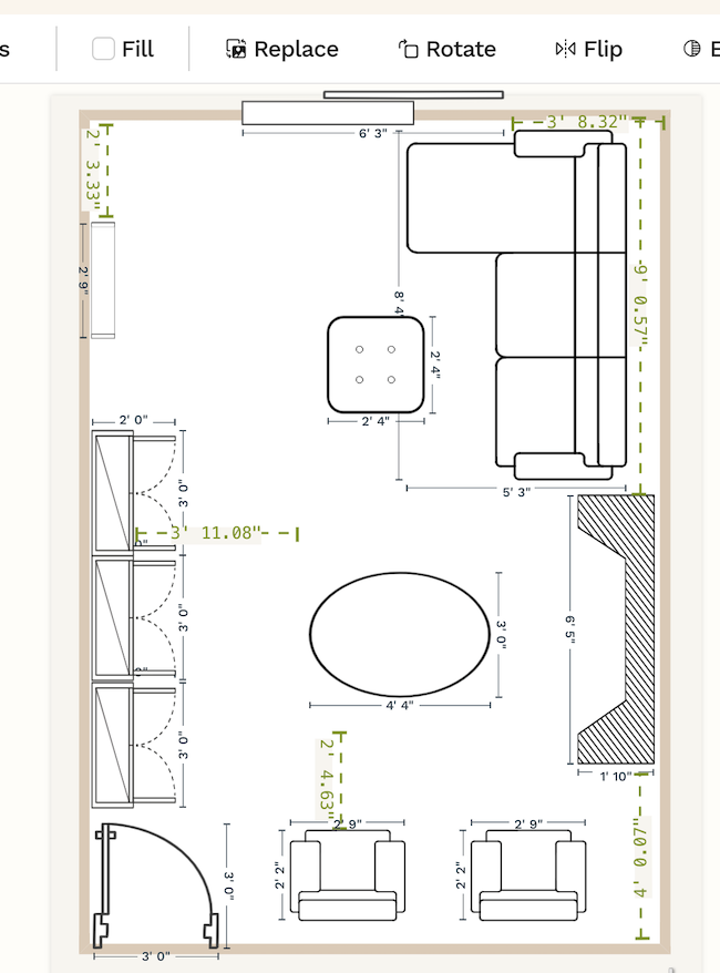 Spoak designed floor plan - tasks to decorate a room