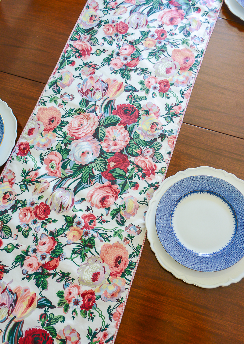 Waverly Noelle table runner from P&P's Grandmillennial Pillow Collection