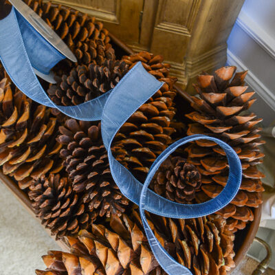 French blue dupioni like ribbon, 1.5"