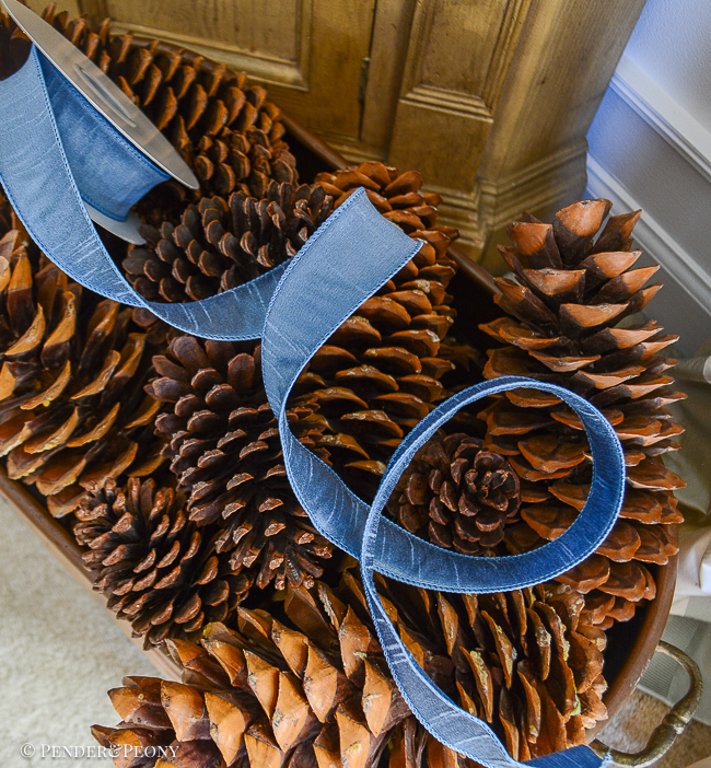 French blue dupioni like ribbon, 1.5"