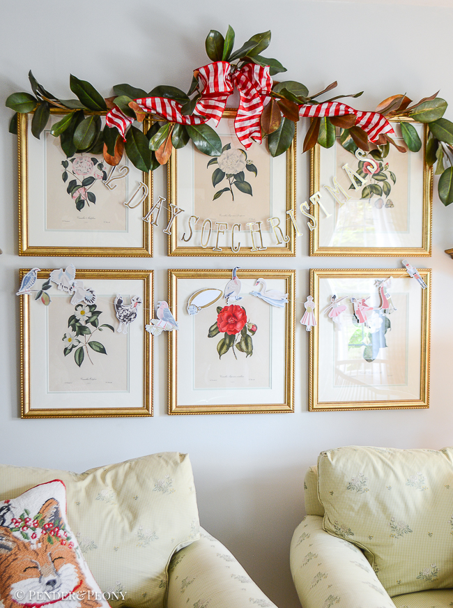 "The 12 Days of Christmas" carol banner