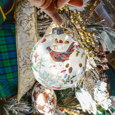 Woodland themed Christmas ornament ball