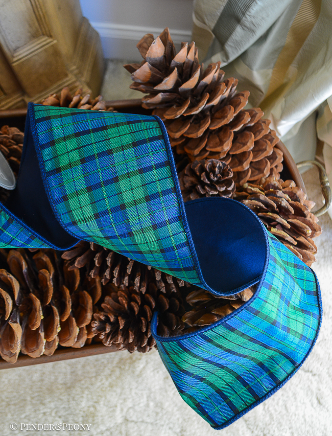 Black Watch plaid ribbon 4"