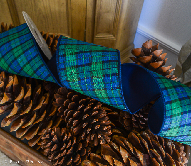 Black Watch Plaid Ribbon 4" - Image 2