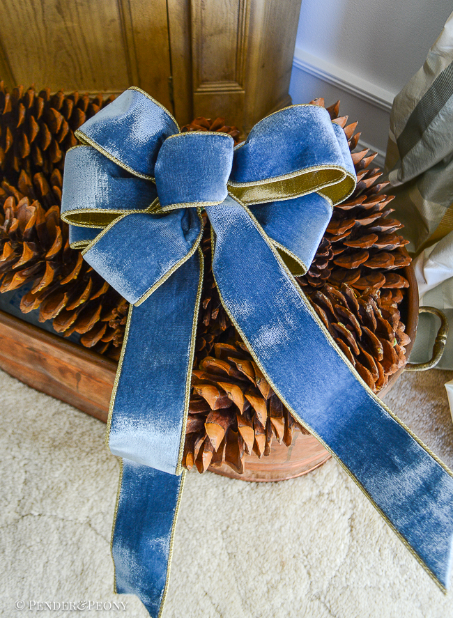 French blue velvet ribbon 2.5"