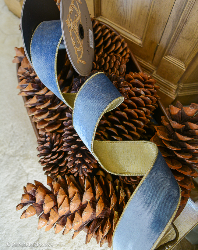 French blue velvet ribbon 2.5"