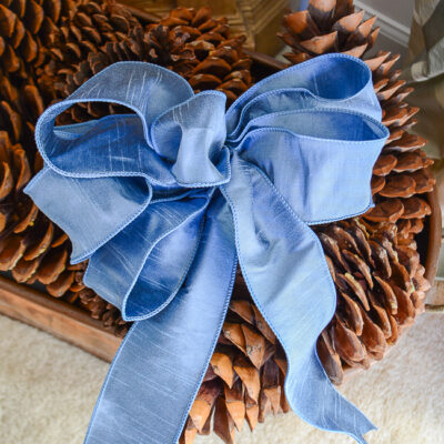 French blue dupioni like ribbon, 2.5"