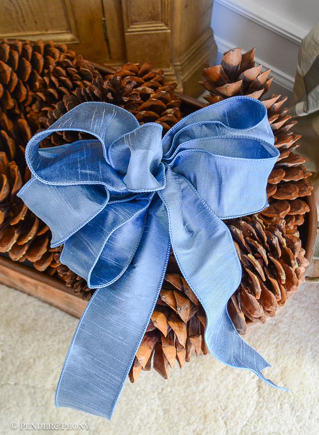 French blue dupioni like ribbon, 2.5"