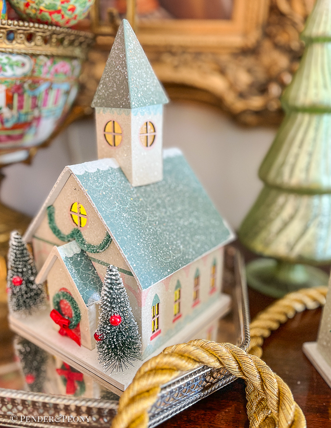 My Mind's Eye paper Christmas village church