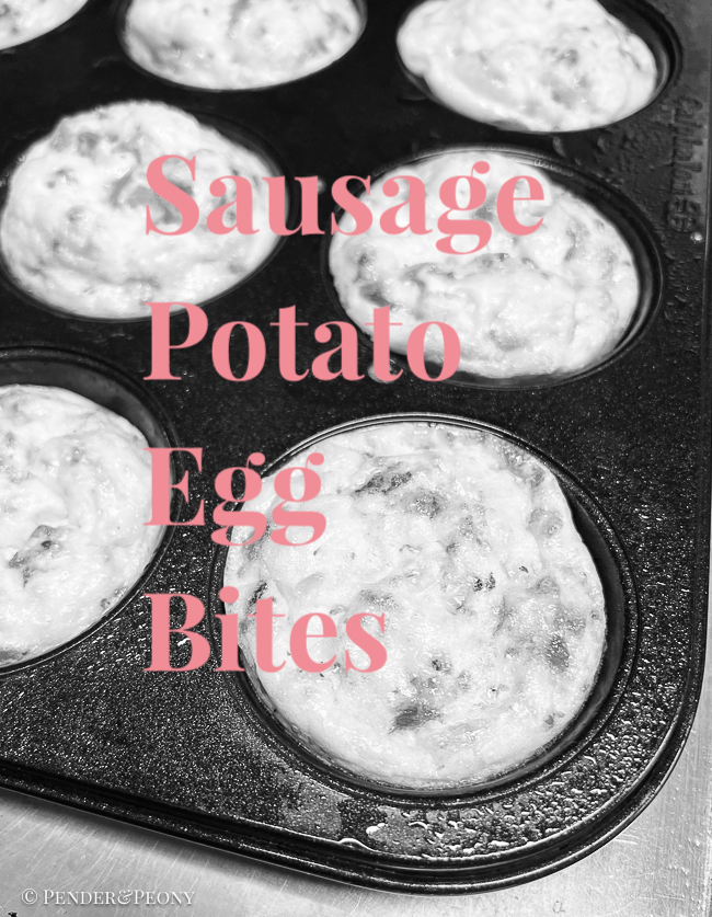 Sausage potato egg bites - an easy prep ahead breakfast for busy mornings.