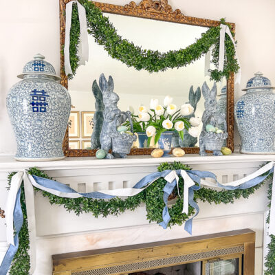 Faux boxwood garland