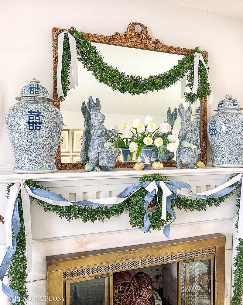 Faux boxwood garland