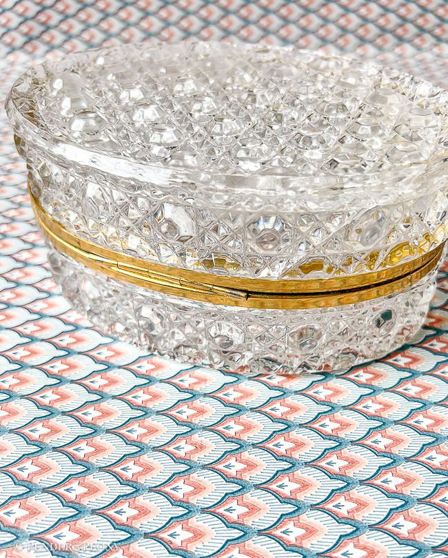 French Cut Crystal Casket Box, Cane Pattern - Image 4