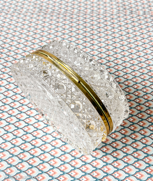 French Cut Crystal Casket Box, Cane Pattern - Image 5