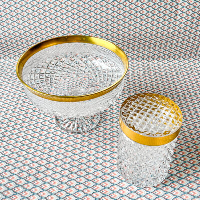 Vintage cut crystal compote and jar. Perfect for your vanity or bar.