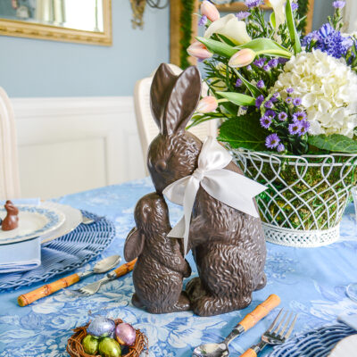 Chocolate bunny mother and baby