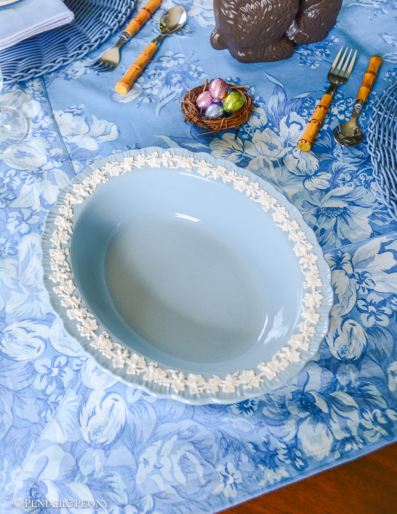 Wedgwood Queen's Ware lavender oval bowl