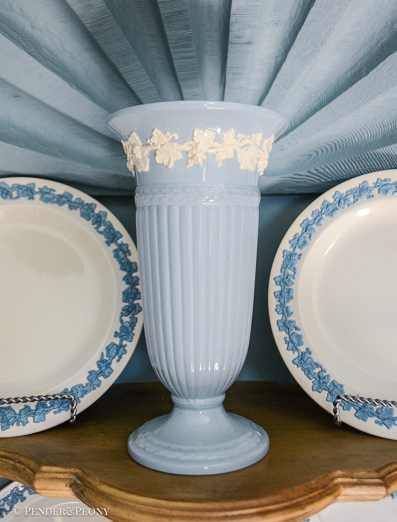 Wedgwood cream on lavender Queen's Ware vase