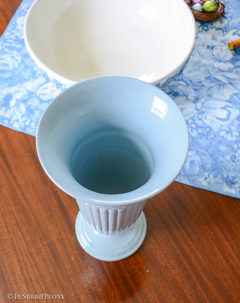 Wedgwood cream on lavender Queen's Ware vase