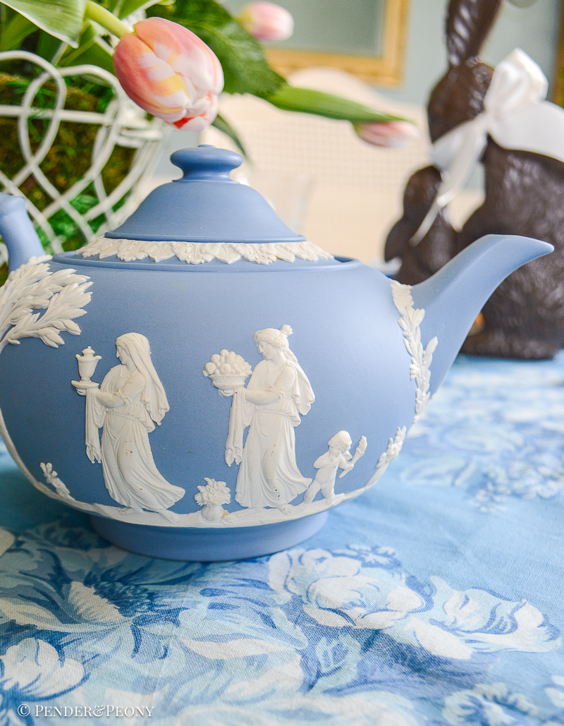 Blue Wedgwood Jasperware teapot