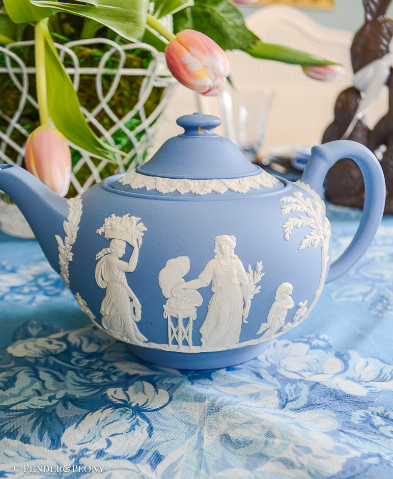 Blue Wedgwood Jasperware teapot