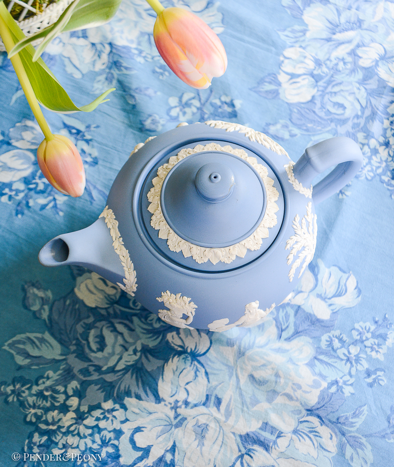Blue Wedgwood Jasperware teapot